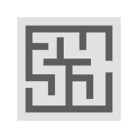 Labyrinth flaches Graustufen-Symbol vektor