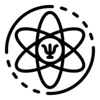 Zeichen der Psychologie im Atomsymbol, Umrissstil vektor