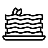 Blatt Lasagne Symbol Umrissvektor. Lasagne-Nudeln vektor