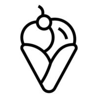 Kegelfrucht Gelato Symbol Umrissvektor. Eis vektor