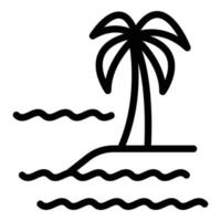 Insel-Palme-Symbol-Umrissvektor. Sommerstrandpalme vektor