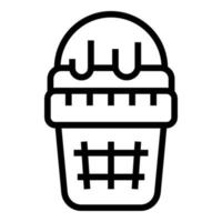 Gelato-Schüssel-Symbol-Umrissvektor. Eis vektor