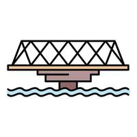 metall bro ikon Färg översikt vektor