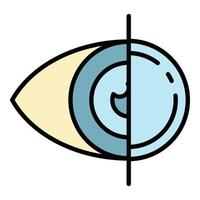 Farbe des Umrissvektors für das Symbol für Augenkontaktlinsen vektor
