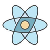 Atom Energie Symbol Farbe Umriss Vektor