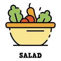 Salat Symbol Farbe Umriss Vektor