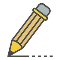 Schreiben Bleistift Symbol Farbe Umriss Vektor