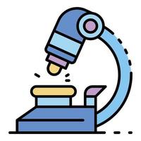 medizinisches Mikroskop Symbol Farbe Umriss Vektor