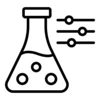 Symbol Umrissvektor für Laborkolben. Wissenschaftliches Labor vektor