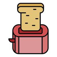 kleiner Toaster Symbol Farbe Umriss Vektor