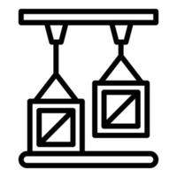 Batch-Produktion Symbol Umrissvektor. Glasfabrik vektor