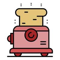 Metall Toaster Symbol Farbe Umriss Vektor