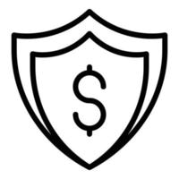 Dollar-Schild-Symbol Umrissvektor. Geld Antivirus vektor