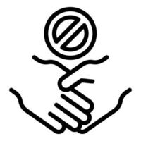 kein Umrissvektor für das Handshake-Symbol. Corona-Prävention vektor