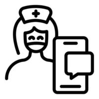 medicinsk uppkopplad samråd ikon översikt vektor. patient hälsa vektor