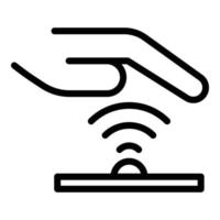 biometrischer Handflächenscan-Symbolumrissvektor. Anerkennungssicherheit vektor