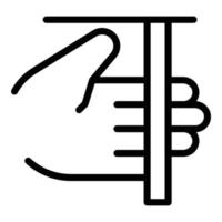 Handflächenscanner-Symbol-Umrissvektor. Biometrische Erkennung vektor