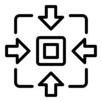 Aufgabenkonzentration Symbol Umrissvektor. Gedankenarbeit vektor