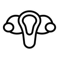 weiblicher Uterus-Symbol-Umrissvektor. Frau Eierstock vektor