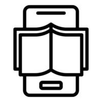 E-Book-Reader-Symbol Umrissvektor. digitales Buch vektor