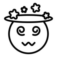 Schwindel Emoji Symbol Umrissvektor. schwindelerregende Spirale vektor