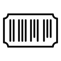 Ticket-Barcode-Symbol Umrissvektor. Gutscheinnummer vektor