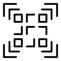 Leser Code Rahmen Symbol Umrissvektor. Barcode scannen vektor