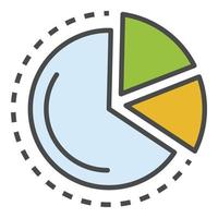 finansiera diagram ikon Färg översikt vektor