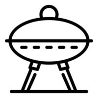 picknick grill ikon, översikt stil vektor