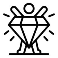 Diamant-Broker-Bühnensymbol, Umrissstil vektor