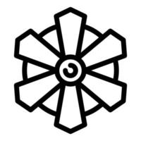 Fan-Draufsicht-Symbol, Umrissstil vektor