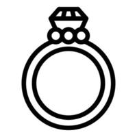 Ring-Schmuck-Symbol, Umrissstil vektor