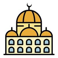 moské ikon Färg översikt vektor