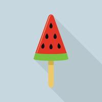 Wassermelonen-Eis am Stiel-Symbol, flacher Stil vektor