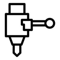 Symbol für Metallfräsmaschine, Umrissstil vektor