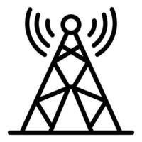 Symbol für Radio-TV-Turm, Umrissstil vektor