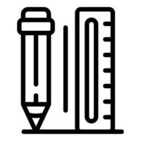 Stiftlineal-Ingenieur-Symbol, Umrissstil vektor