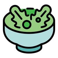 Salat Rucola Symbol Farbe Umriss Vektor