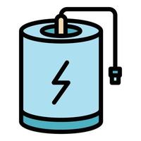 Barrel Power Bank Symbol Farbe Umriss Vektor