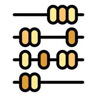 Ausrüstung Abakus Symbol Farbe Umriss Vektor