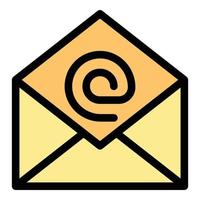 E-Mail-Umschlag-Symbol Farbumrissvektor vektor