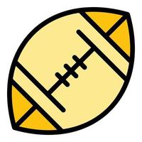 American Football Ball Symbol Farbe Umriss Vektor