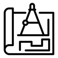 Symbol für Kommunikationsingenieurplan, Umrissstil vektor