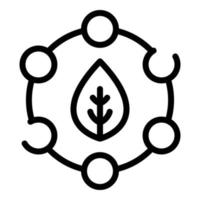 Agronom Öko-Blatt-Symbol, Umrissstil vektor