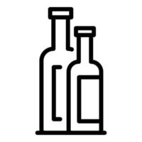 Symbol für kleine und große Flaschen, Umrissstil vektor