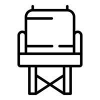 Fischen-Stuhl-Symbol-Umrissvektor. tragbarer Stuhl vektor