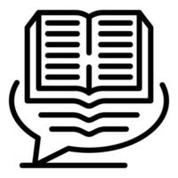 Buchübersetzer-Symbol lesen, Umrissstil vektor