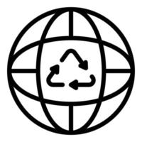 Recycling-Dreieck-Globus-Symbol, Umriss-Stil vektor