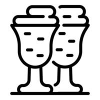 två milkshakes ikon, översikt stil vektor