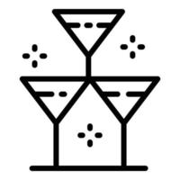 ein Glas auf zwei Gläsern Symbol, Outline-Stil vektor